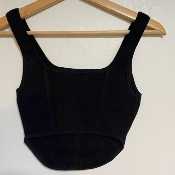Babaton Bustier Knit Black Women's Tank Top XS - Picture 5 of 7